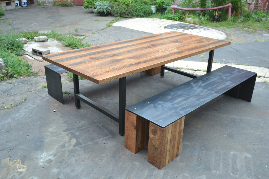 Skip-planed Oak Dining Table – Recycled Brooklyn