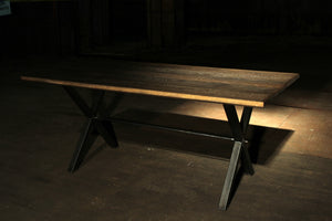 Oxidized Oak X-Rod Dining Table